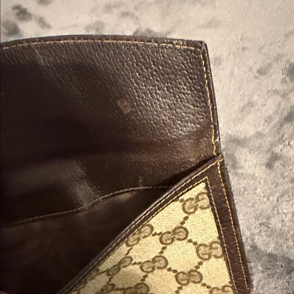 SALE!! Gucci Beige GG Canvas Brown Leather wallet and/or Organizer - Picture 9 of 13